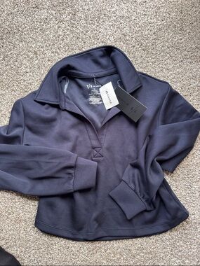 Thrive Wilfred Free Navy Polo-Style Pullover